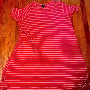 Stretchy stripped short sleeved Lane Bryant midi dress, 22/24